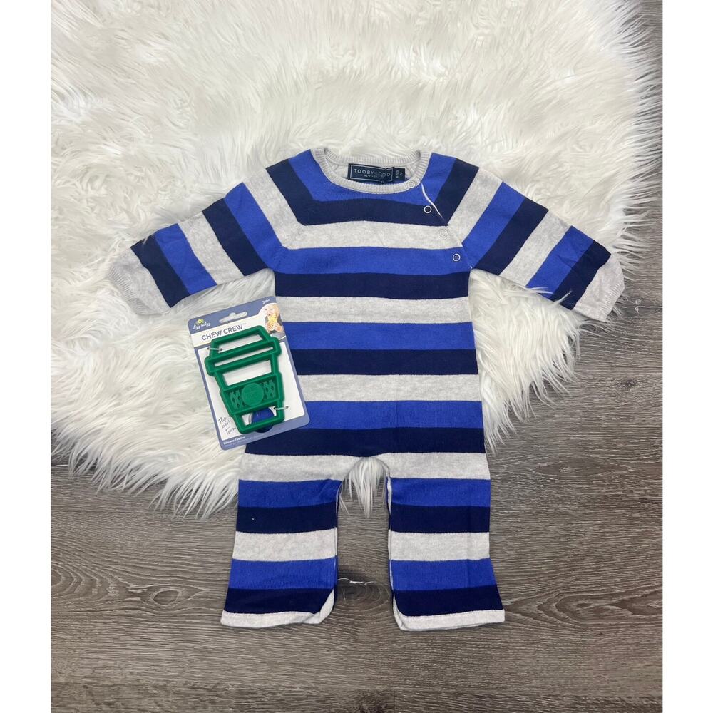 Toobydoo Striped Cotton Cashmere Sweater Jumpsuit B10616‎ 6/12month